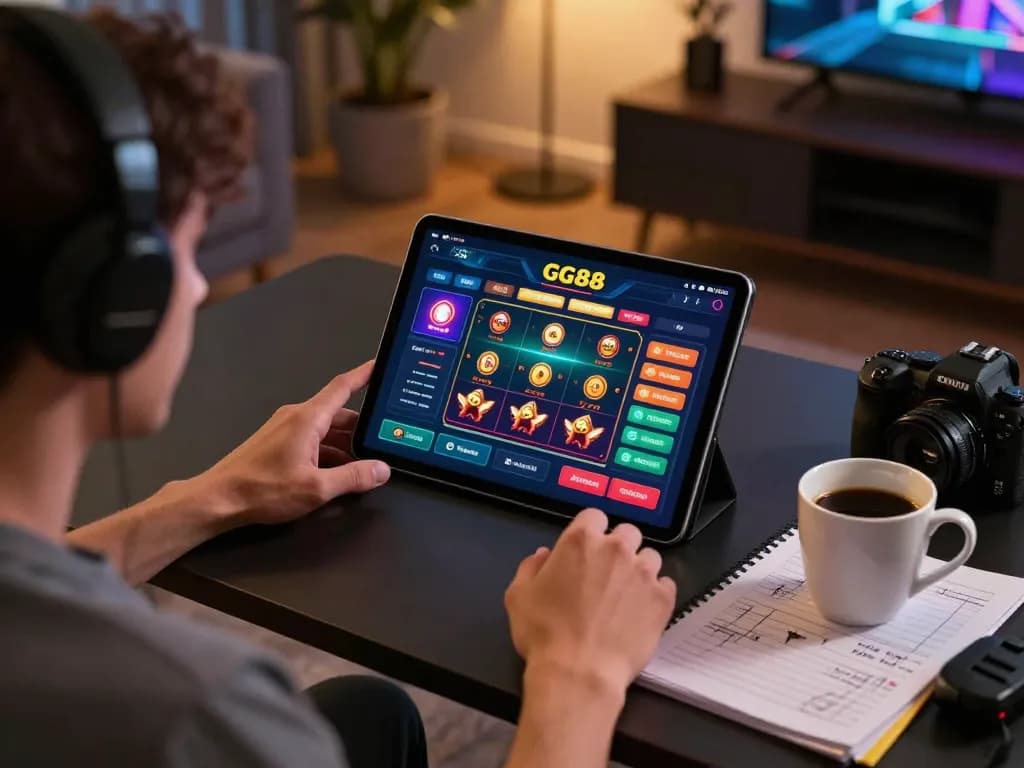 Engaging online gaming experience on trang chủ gg88 platform with detailed gaming interface and cozy home setting.