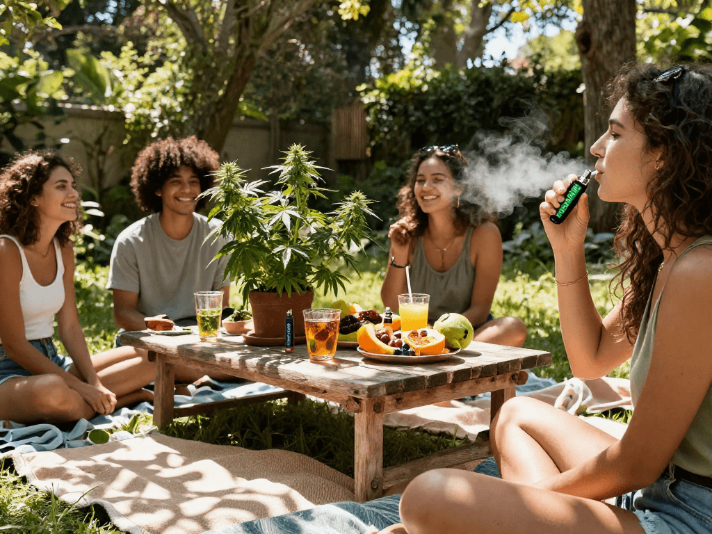jungle boys thc vape pen providing a premium vaping experience in a natural outdoor setting, highlighting organic wellness and quality.