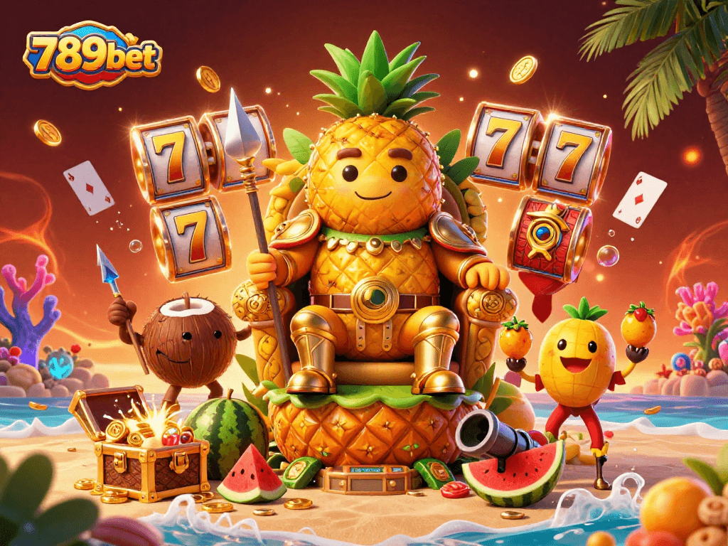 Experience winning fun at 789bet with vibrant casino characters and elements in this dynamic illustration.