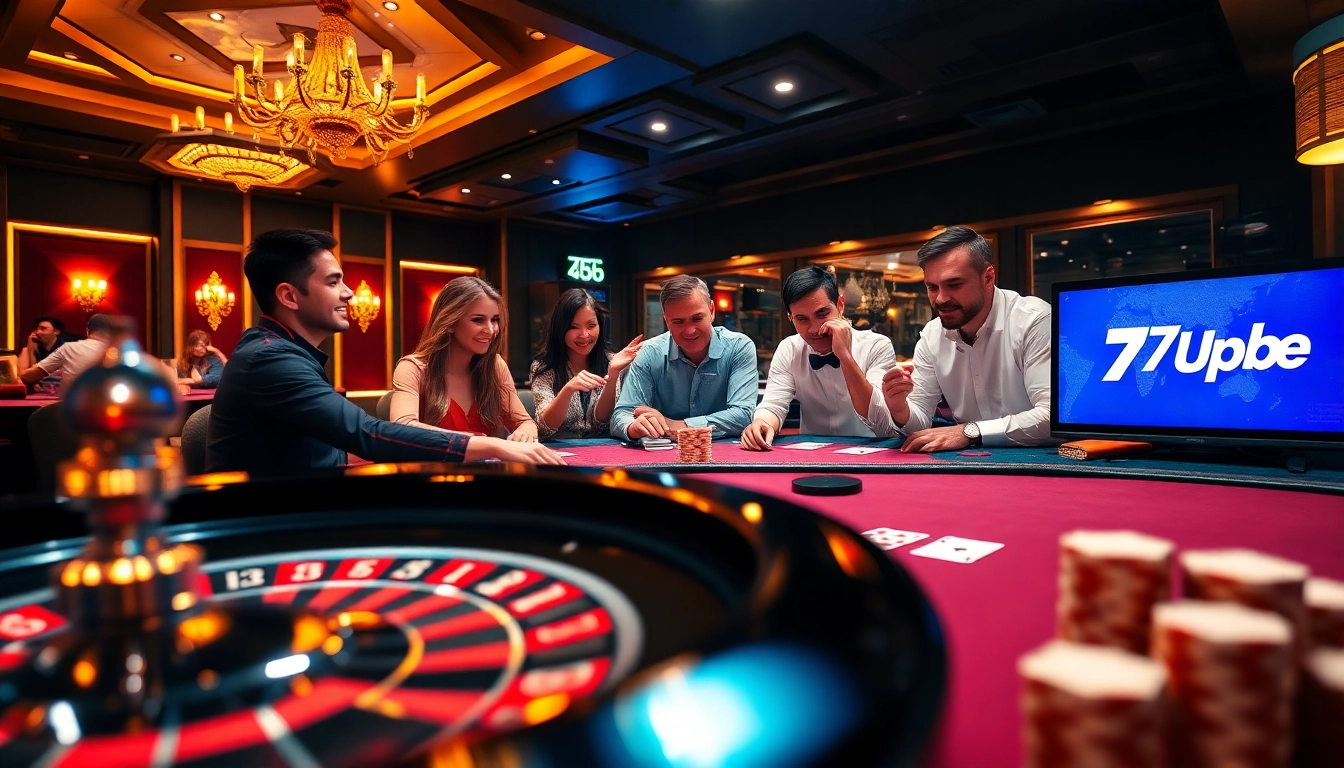 Engaged players at a casino table enjoying betting games at 7upbet.