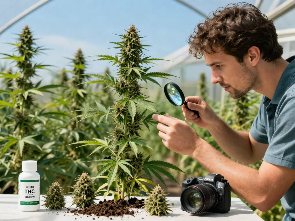 Healthy triploid cannabis seeds growing in a vibrant garden under natural sunlight.
