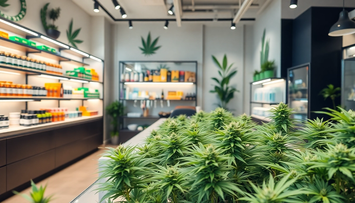 Explore high-quality weed for sale uk, displayed in a modern cannabis retail environment.