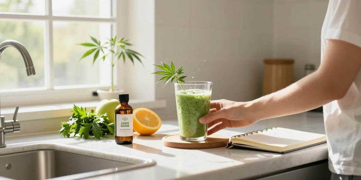 Creación de contenido de marketing destacando productos CBD naturales, aceite de CBD y elementos de bienestar.