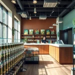 Discover premium cannabis products at the inviting Weed Store interior filled with vibrant displays.