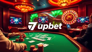 Experience excitement with 7upbet at a luxurious online casino featuring poker and roulette.