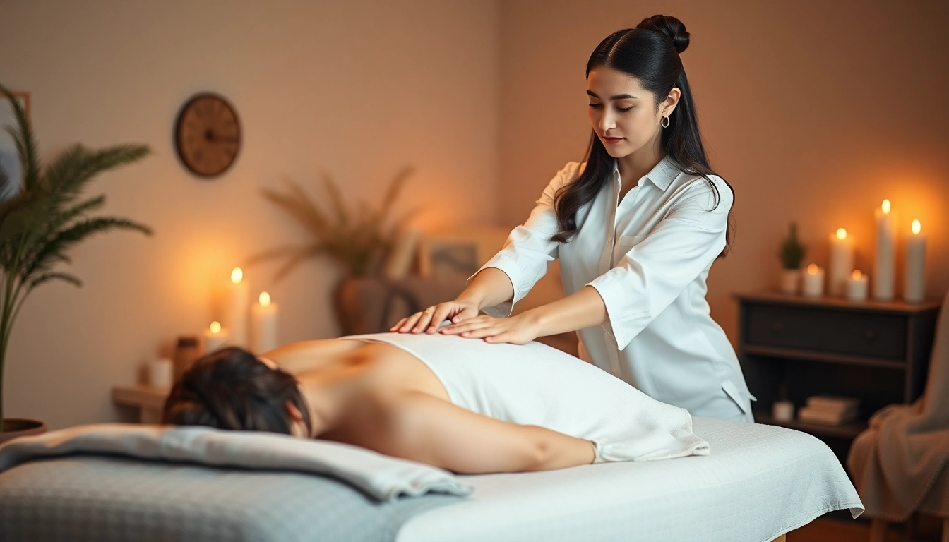 아늑한 가정 환경에서 오산출장마사지 치료사가 서비스를 제공하는 편안한 분위기의 모습.